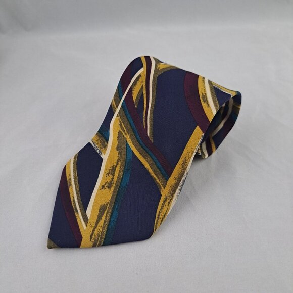 Xandrini 100% Silk Mens Necktie USA Imported Italy Patterned Vintage - Picture 8 of 10